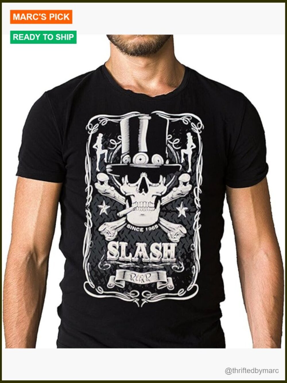 Slash Bottle Of Slash Skull T-Shirt - Heavyweight Cotton
